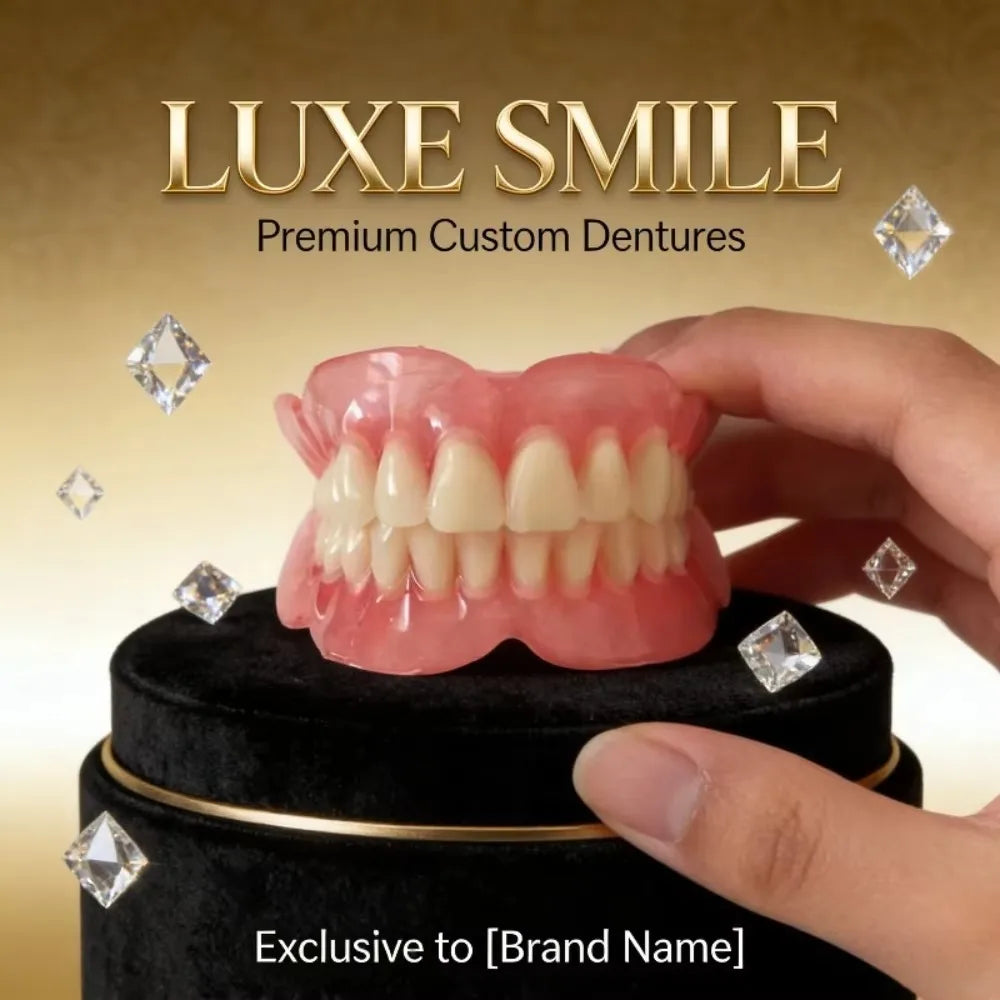 Temporary Silicone Fake Teeth Veneers Set, Upper & Lower False Teeth Kit, Soft Comfortable Cosmetic Teeth for Oral Beauty
