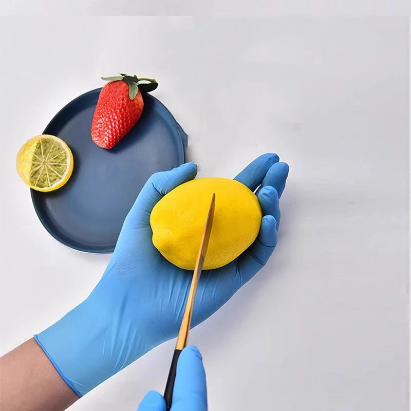 20/50/100 Pure Nitrile Gloves, Disposable Powder-Free Latex Gloves for Home Cleaning, Beauty Salons, Work, and Kitchen Use