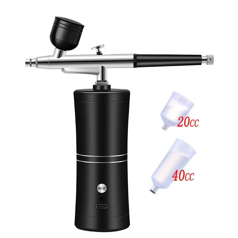 Portable Rechargeable Wireless Spray Gun with Compressor Spray Gun, Used for Facial beauty, nail Art, Tattoo, Cake Making Proces