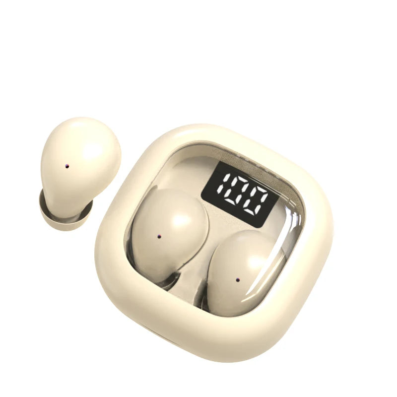 SK Small Headphones Wireless Bluetooth Headset Sport Sleeping Invisible Comfortable To Wear Bass Earbuds Earphone For All Phones