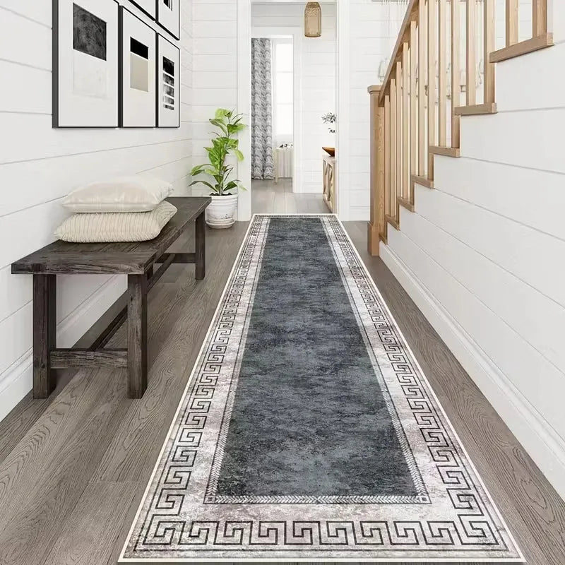 VIKAMA Minimalist Geometric Rug Non-Slip And Stain-Resistant Entrance Hall Doormat Corridor Hallway Kitchen Rug Home Décor