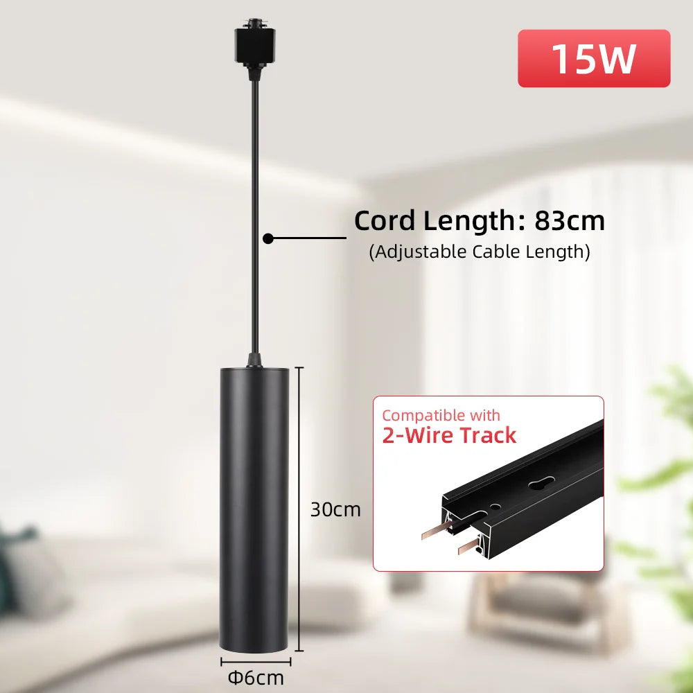 Track LED Pendant Lights Ceiling Lamp 10W/15W Spot Lights 110V 220V Rail Lighting Hanging Lamp for Kitchen Living Room Bedroom