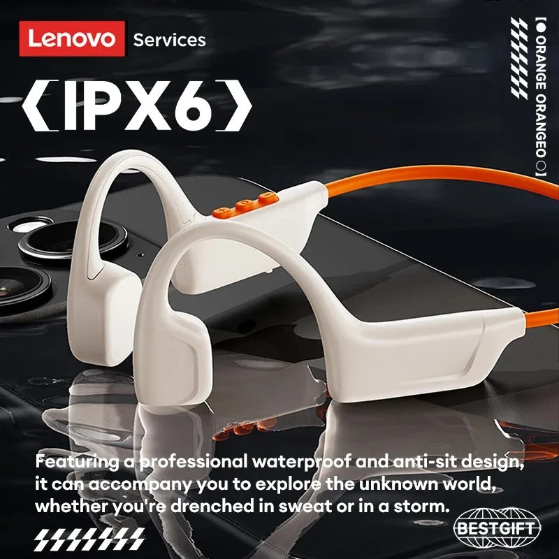 Choice Lenovo S102 Wireless Bone Conduction IPX6 Waterproof Sports Headphones Cycling Fitness Earbuds Bluetooth V6.0 Earphones