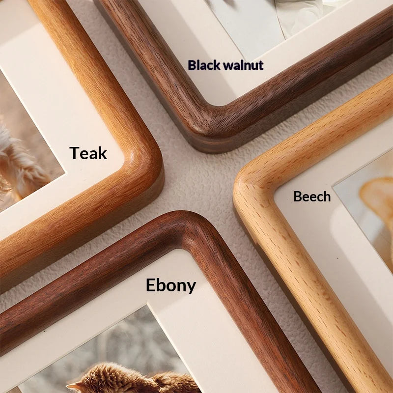 Walnut & Teak Solid Wood Long Bar Picture Frame - Decorative Photo Frame for Home Décor, Art Display, and Framing