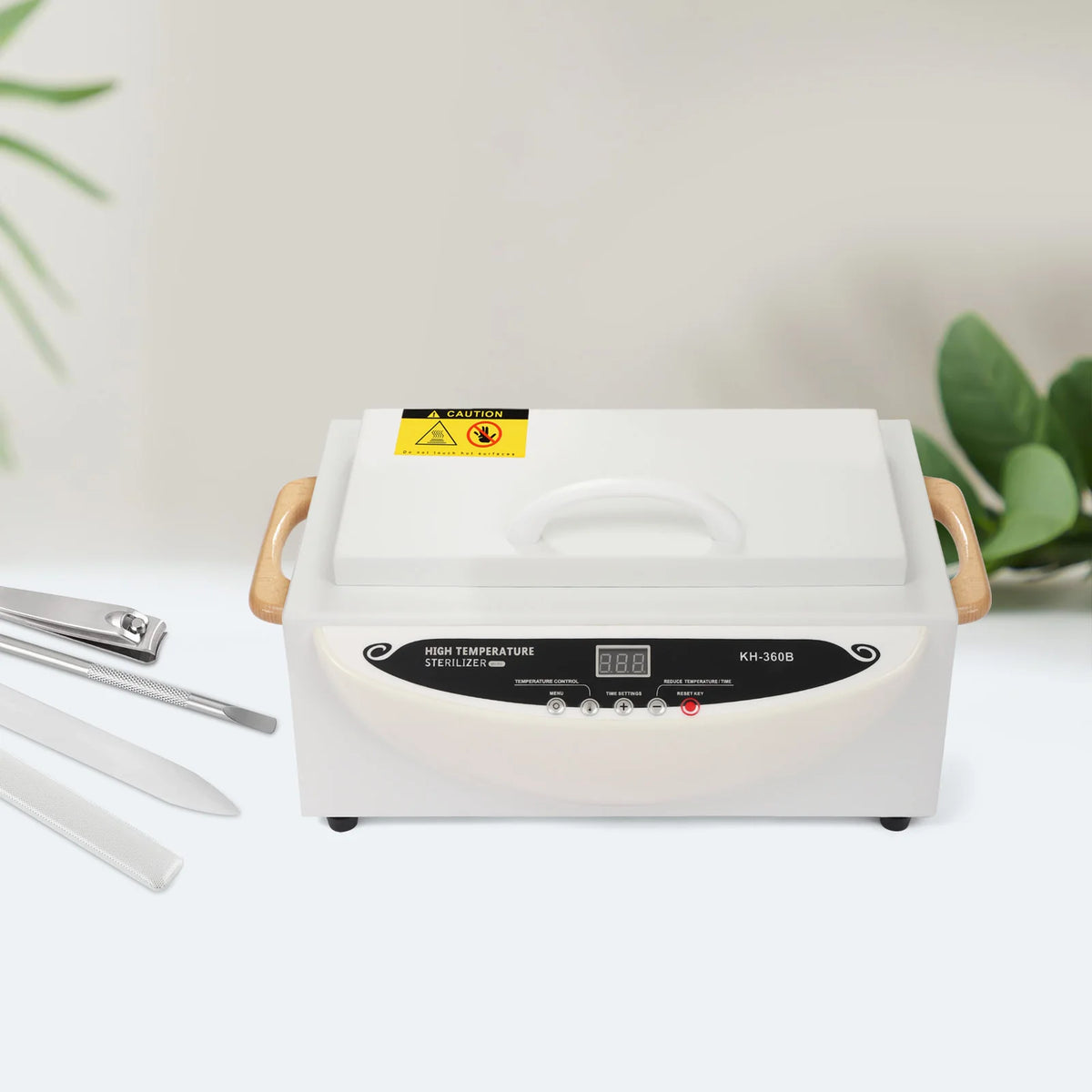 Heat Disinfectant Nail Tool 500W Hot Air Steriliser Dry High Temperature with Timer for Studios for Laboratories/Beauty Salons