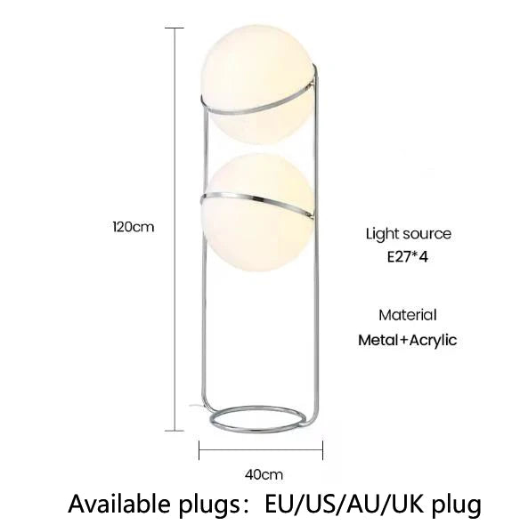 Nordic Medieval Art Acrylic Globe Floor Lamp Modern Standing Light Home Decor Lighting For Living Room Bedroom Bedside Study