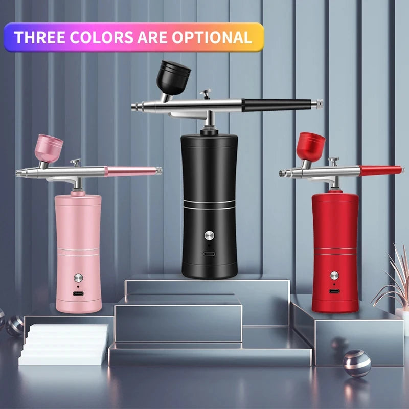Portable Rechargeable Wireless Spray Gun with Compressor Spray Gun, Used for Facial beauty, nail Art, Tattoo, Cake Making Proces