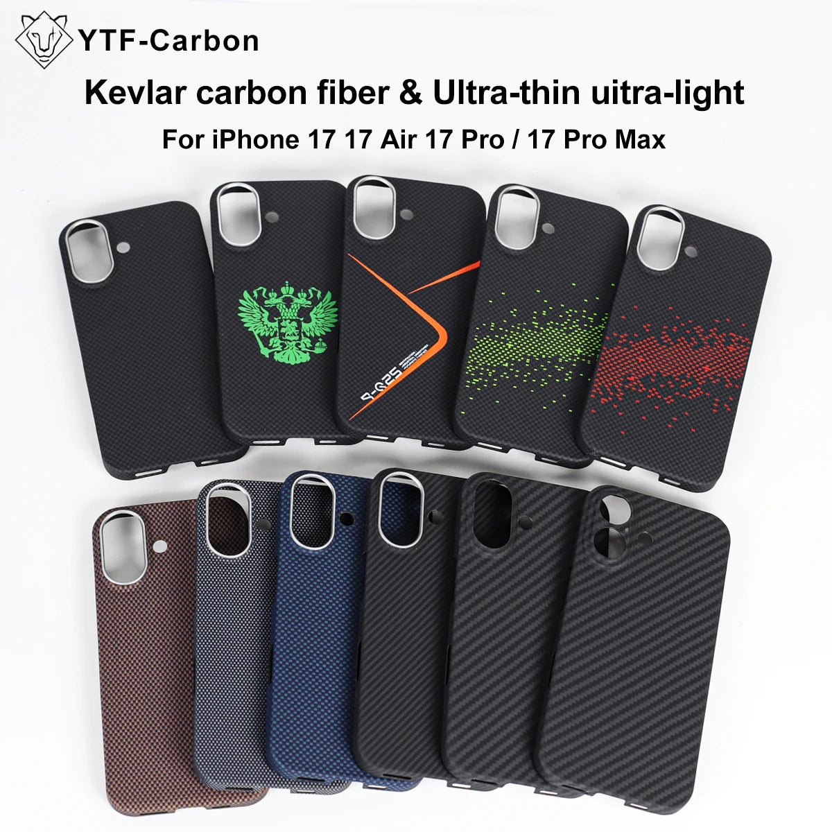 YTF-Carbon Magnetic Case For iPhone 17 17Pro Aramid Carbon Fiber Cover For Magsafe 17ProMax 17Air Cover Mobile Phone Accessories