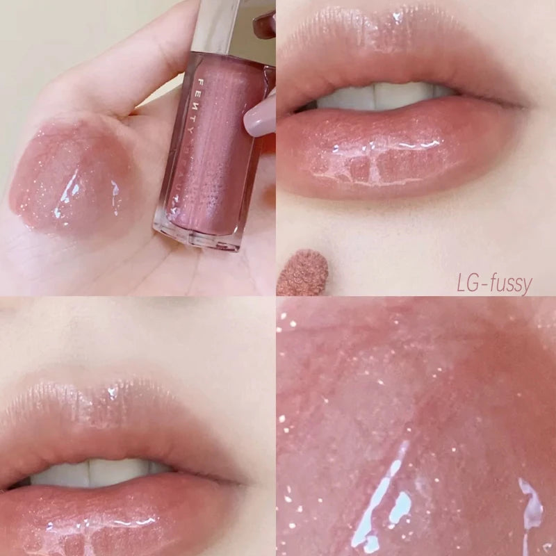 Fenty Beauty Multicolored Lip Gloss Moisturize Plumper Long-acting Lipstick Nude Pink Highlight Powder Contour Stick Makeup Set