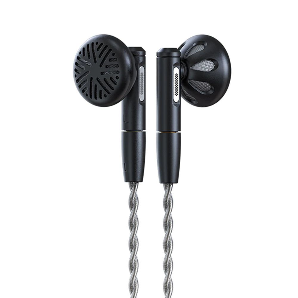 FiiO FF5 1DD 14.2mm Carbon-based Dynamic Driver Earbuds Hi-Res Audio 3.5+4.4mm Plug MMCX Detachable Cable Wired Flat Earphone