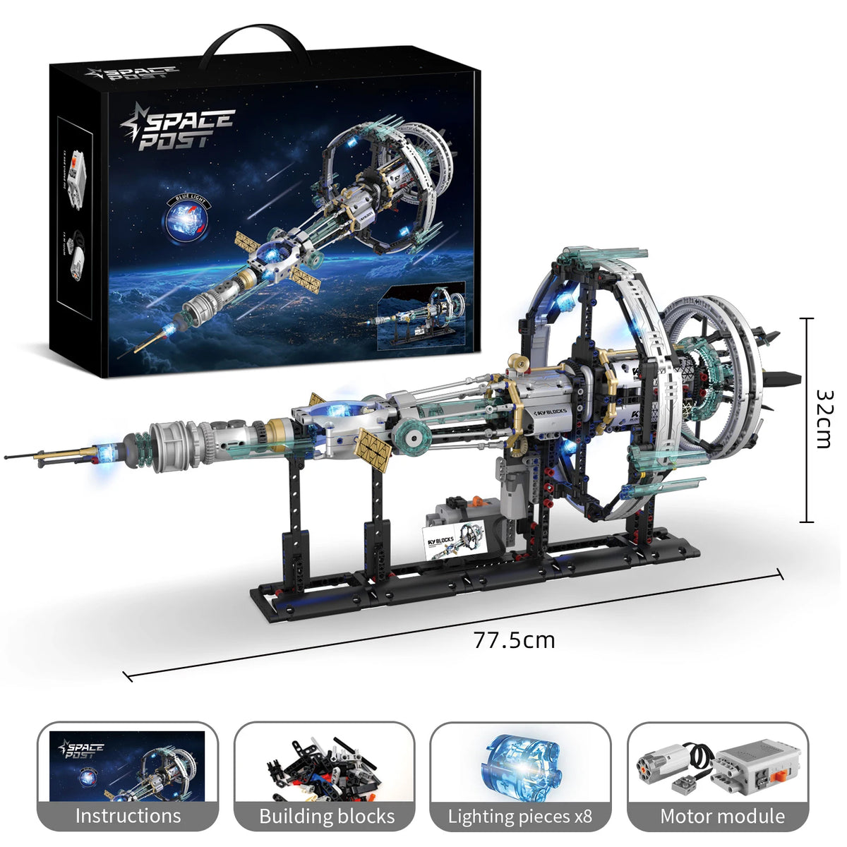 K96121 Orion Space Station Building Blocks, DIY Aerospace Model Assembly Toy for aldult, Creative Gift, Desk Home Décor Ornament