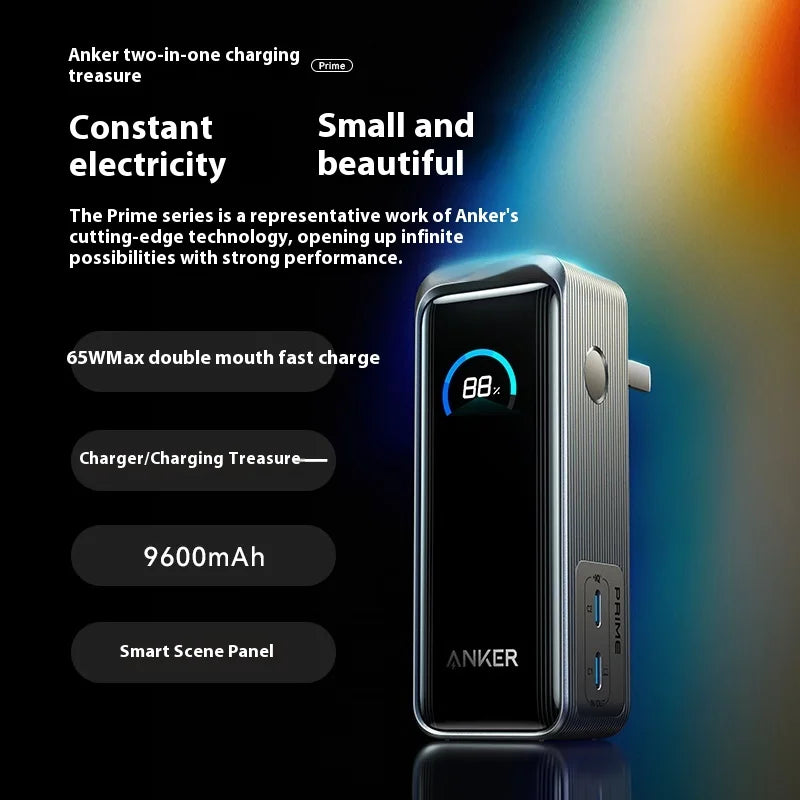 Anker Prime 65W Ultra-Fast Charging Power Bank 9600mAh with Smart Display And Foldable Plug Mobile Phone Accessories