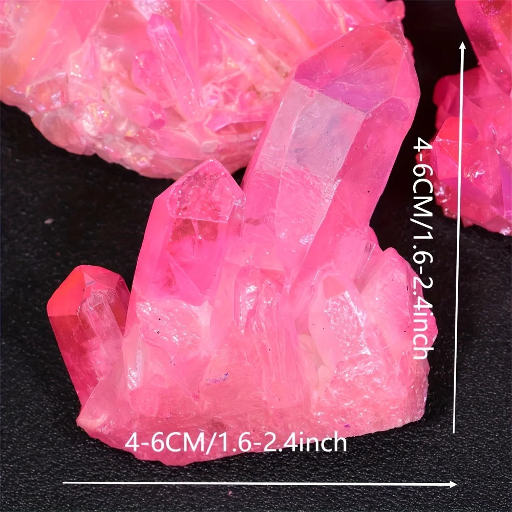 One random halo rose quartz cluster, pink crystal mineral specimen, home décor, Christmas gift, crystal gift, halo cluster.