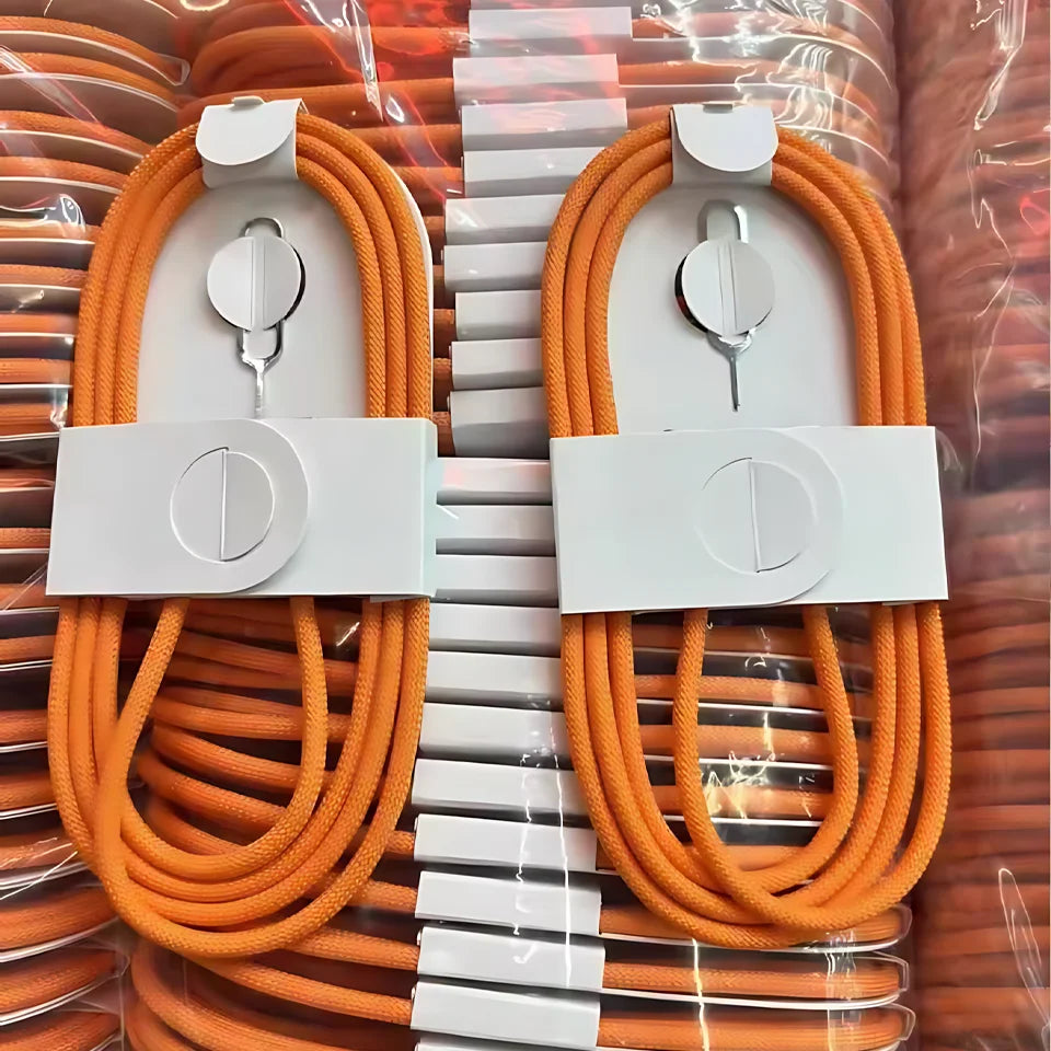 1-50Pcs 35W Type-C to Type C Weaving Cables For iPhone 11 12 13 14 15 16 17 Pro Max Fast Charging USB C Cable Phone Accessories