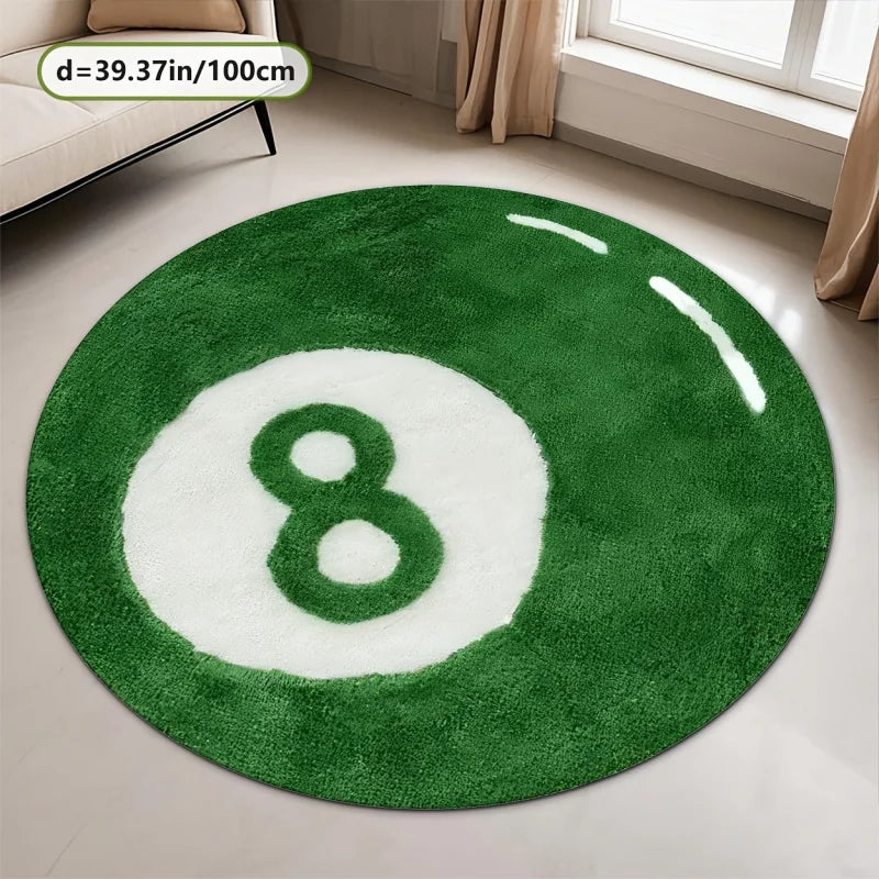 VIKAMA Vibrant Green No. 8 Ball Carpet Noise-Reducing Anti-Slip Living Room Sofa Mat Study Office Carpet Home Décor