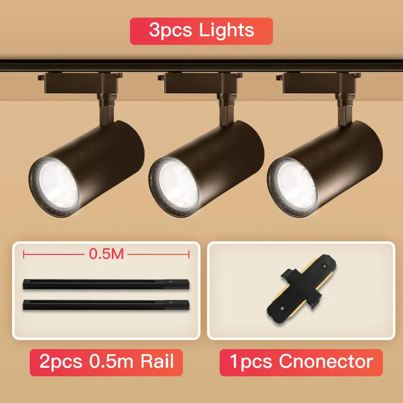 Full Set Track Light Led Spot110-265V COB Rail Lighting Fixture for Clothing Store Spotlight Home Ceiling Lights Led Track Lamp