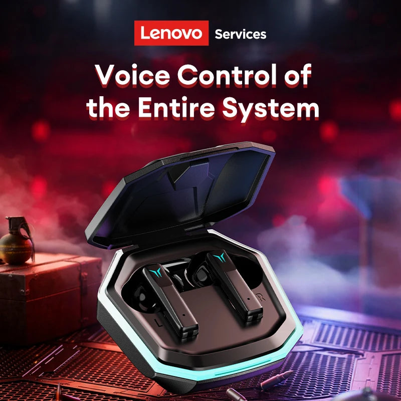 Lenovo GT105 Gaming Headphones Bluetooth 6.0 Wireless Earphones RGB Lighting Esports Earbuds Ultra-Low Latency 24H Playtime Gift
