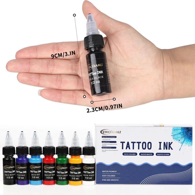 15ml 14 color tattoo ink pigment with box body art tattoo kit professional beauty paint tattoo texture supply semi permanent
