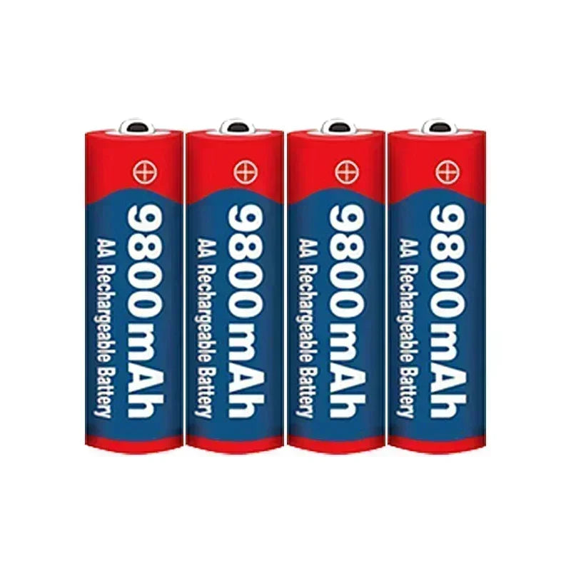 Premium 1.5V AA Alkaline Rechargeable Battery 9800mAh for Camera, Microphone, LED Light, Toy and Small Electronics