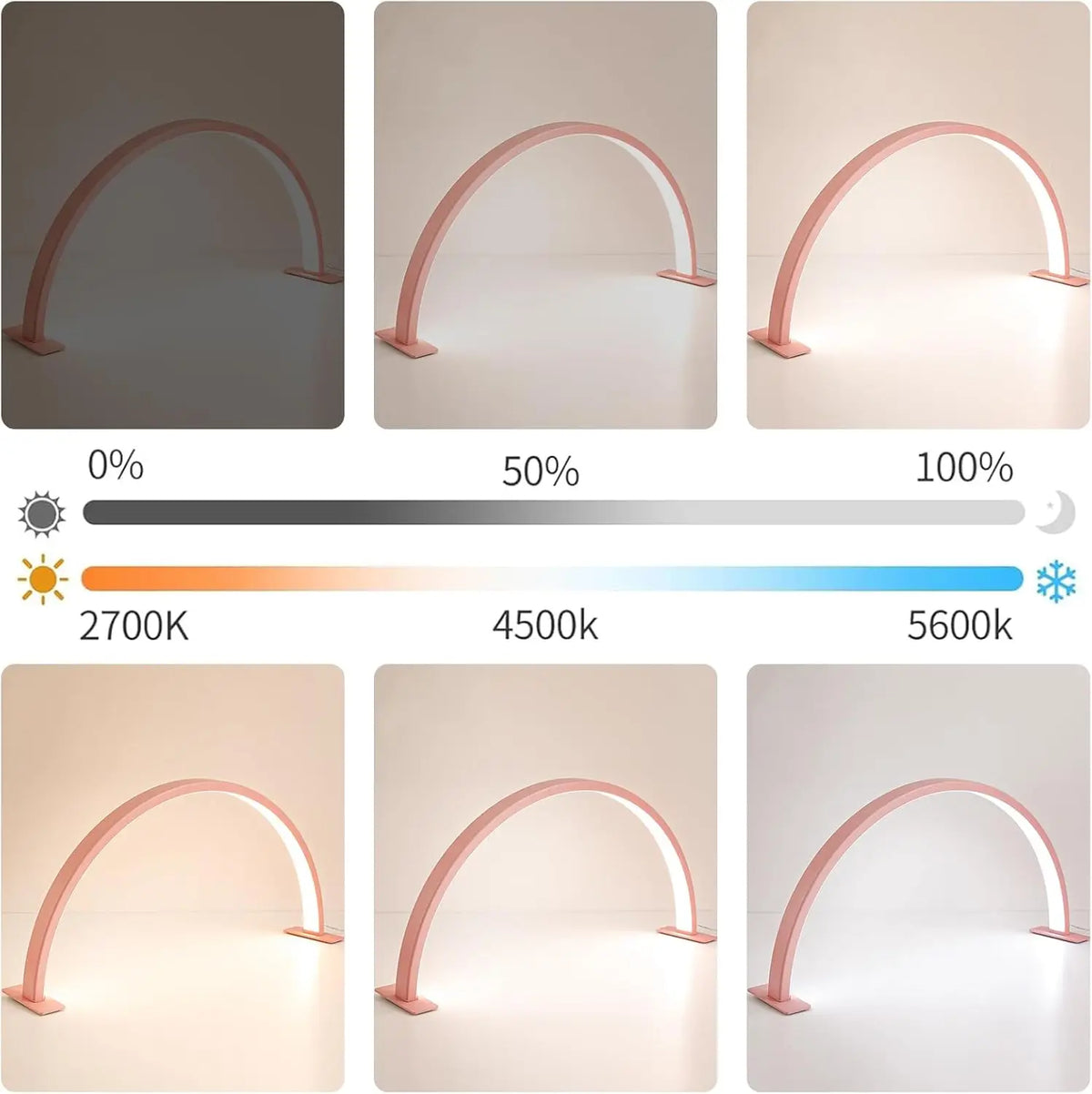 New Half Moon Lamp 50W Nail with Rotary Switch 29in Desk Nail Lamp Beauty Salon Eyelash Manicure Dimmable LED Half Moon Light
