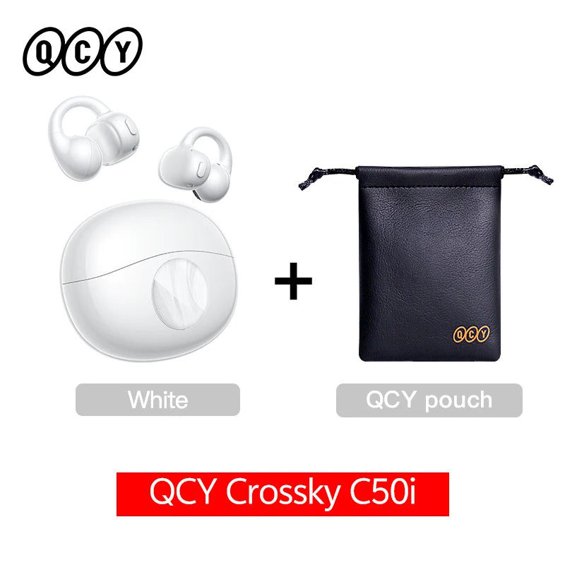 QCY Crossky C50i Open Ear Bluetooth Earphones Hi-Res LDAC Ear Clip Wireless BT6.0 Sports Earbuds Clip On 4-Mics Headphones 42H