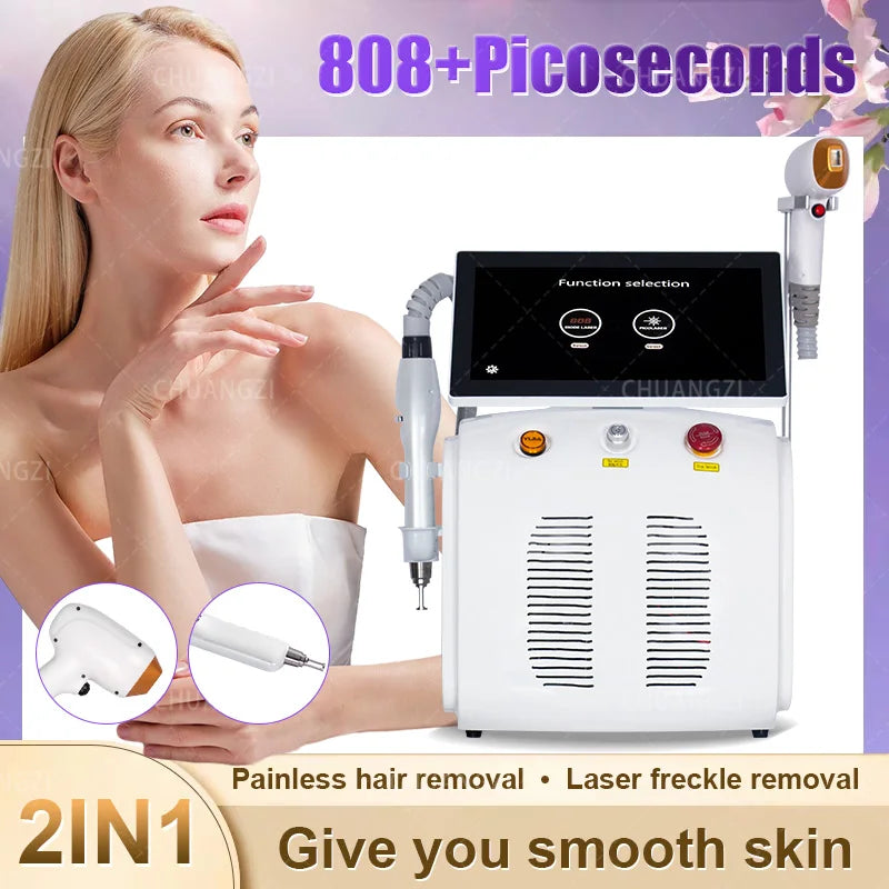 Soprano Diode  Picotech 2 in 1 Hair Removal Machine SHR Depilation Tattoo Removal Ice Titanium Professional Beauty Device