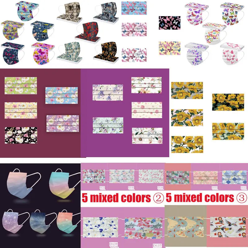 CE Print Beauty Wholesale Fish Mask Mascarilla Protective Respirator Dustproof Anti-Fog Adult Colored Masques