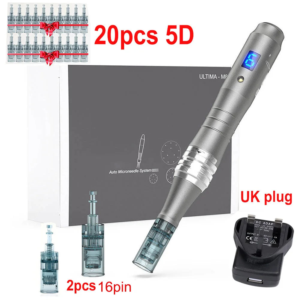 Dr Pen Electric Ultima M8 Pen With 22pcs Cartridge Wireless Derma Microneedle Kit Dermapen Beauty Skin Care Needle Length 0.2mm
