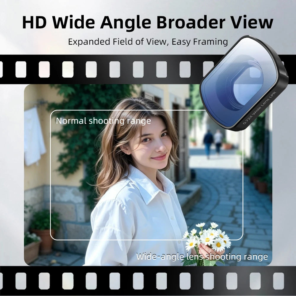 BRDRC Pocket 4 Wide-angle Lens Filters for DJI Osmo Pocket 4 Beauty Filter 0.72X Wide-Angle Mist HD Lens Photography Accessories