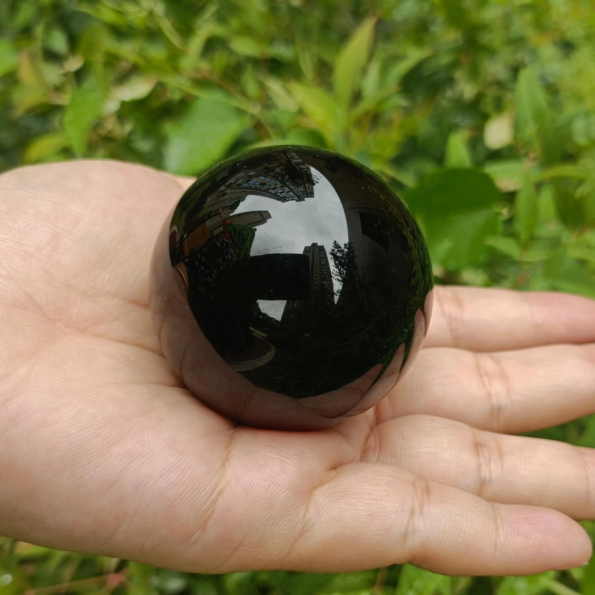 1 Obsidian and Quartz Crystal Ball | Classic Stone Ball, Suitable for Office and Home Décor,Ideal As A Birthday and Holiday Gift