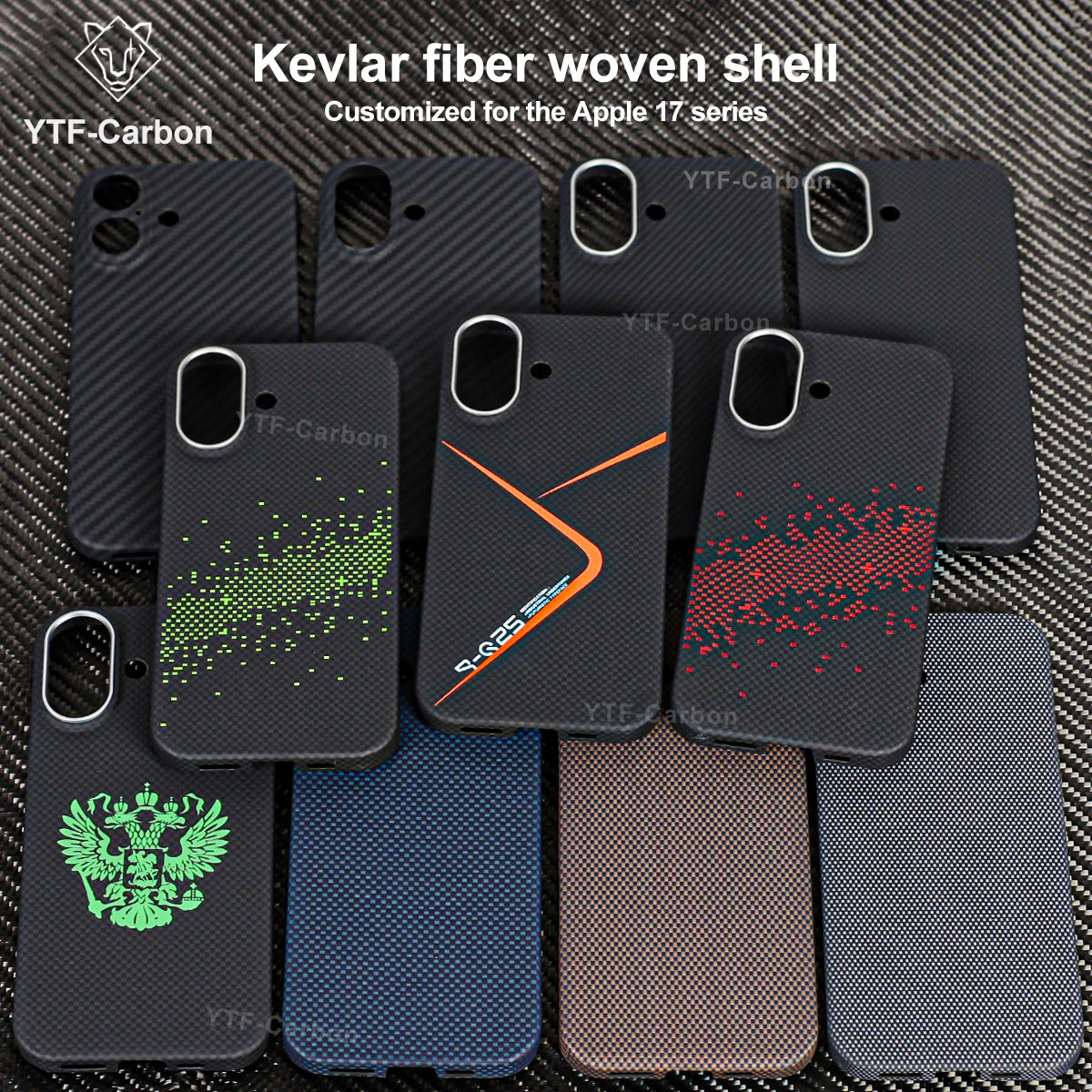 YTF-Carbon Magnetic Case For iPhone 17 17Pro Aramid Carbon Fiber Cover For Magsafe 17ProMax 17Air Cover Mobile Phone Accessories
