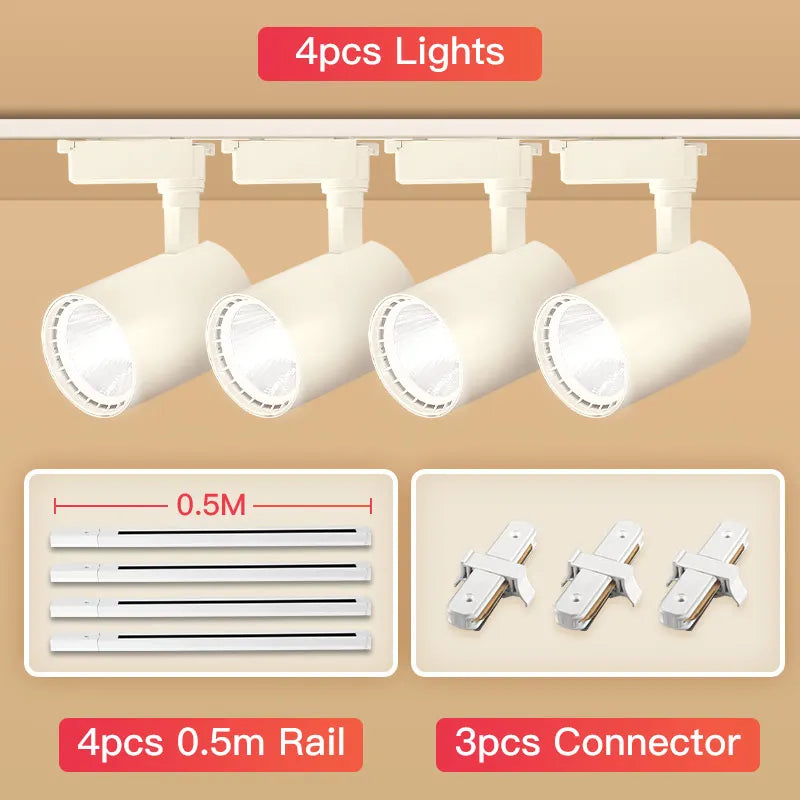 Full Set Track Light Led Spot110-265V COB Rail Lighting Fixture for Clothing Store Spotlight Home Ceiling Lights Led Track Lamp