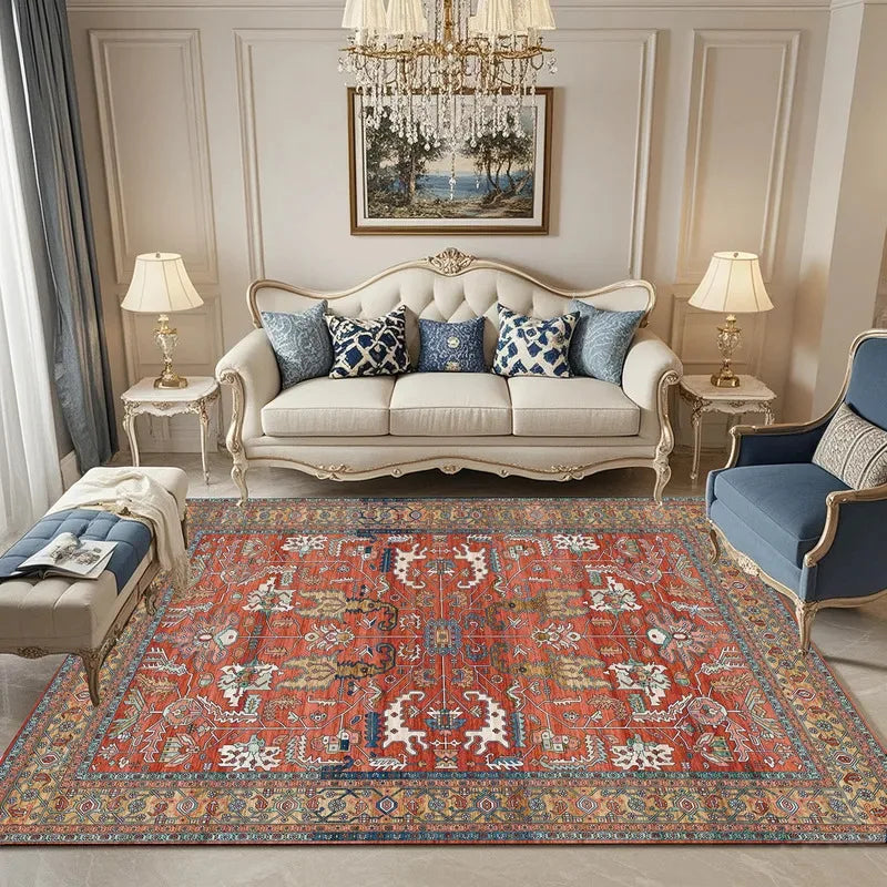 VIKAMA Bohemian Rug Durable And Machine Washable Living Room Coffee Table Mat Bedside Rug For Bedrooms Home Décor