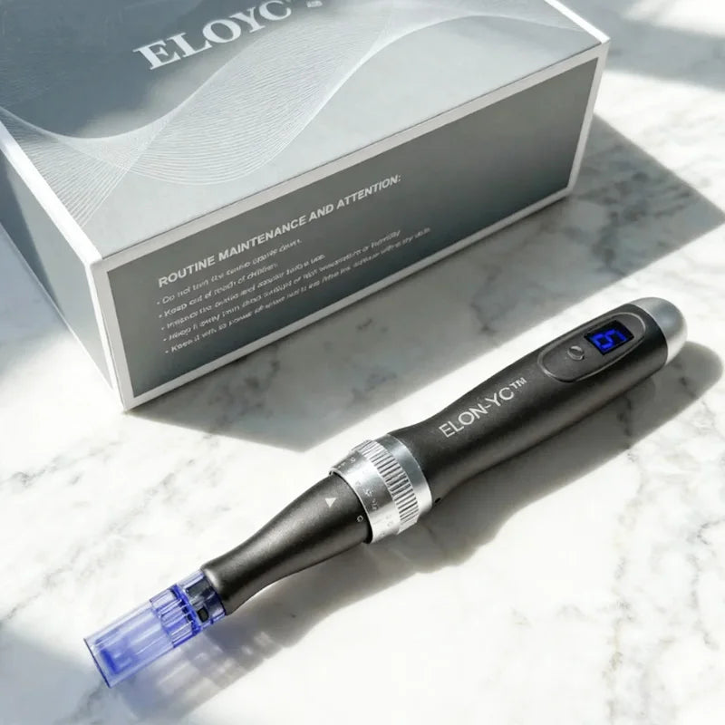 Wireless Dermapen ELON-YC Ultima-X6 Professional Beauty Pen Skin Care Tool Kit With 10PCS 0.25mm Cartridges,Microneedle Pen