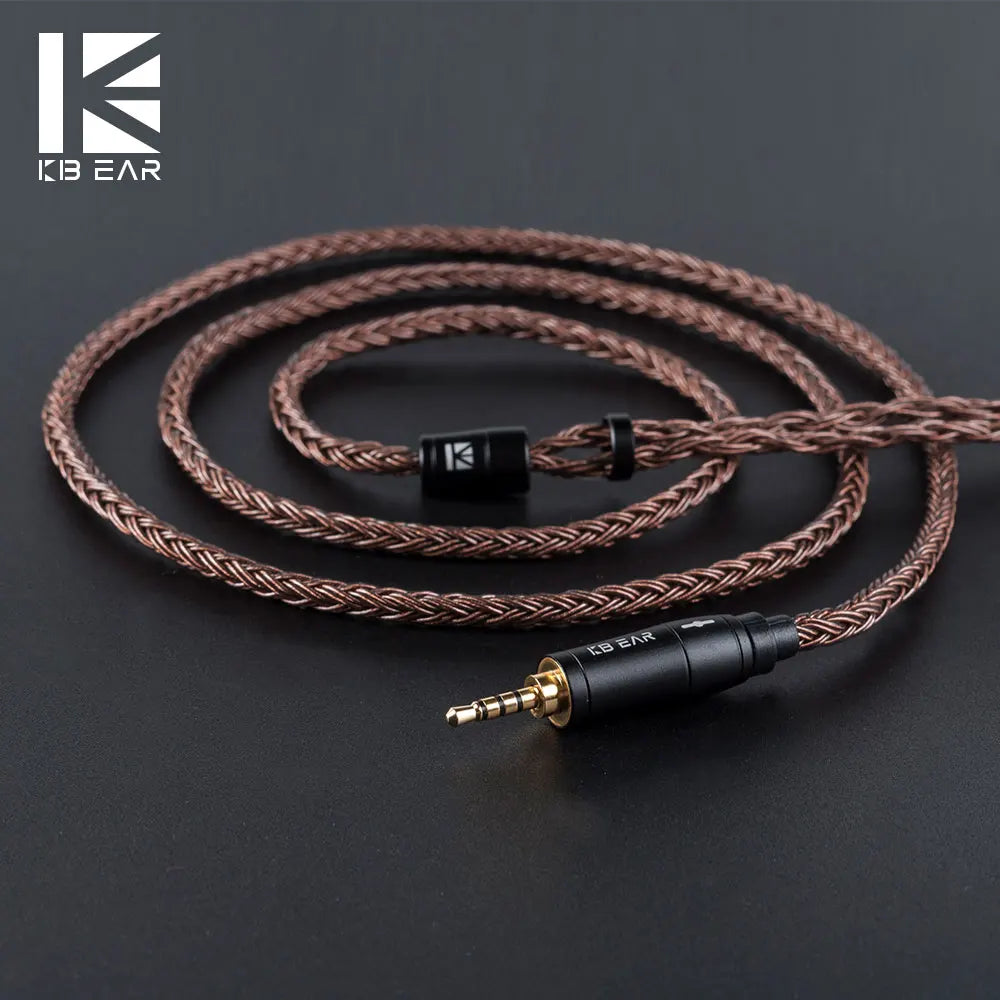 KBEAR 16 Core Pure Copper Earphone Cable 2PIN/MMCX/QDC Earbuds Connector Use For KZ EDX ZSN PRO  BLON BL-03 KBEAR KS1 Headphone