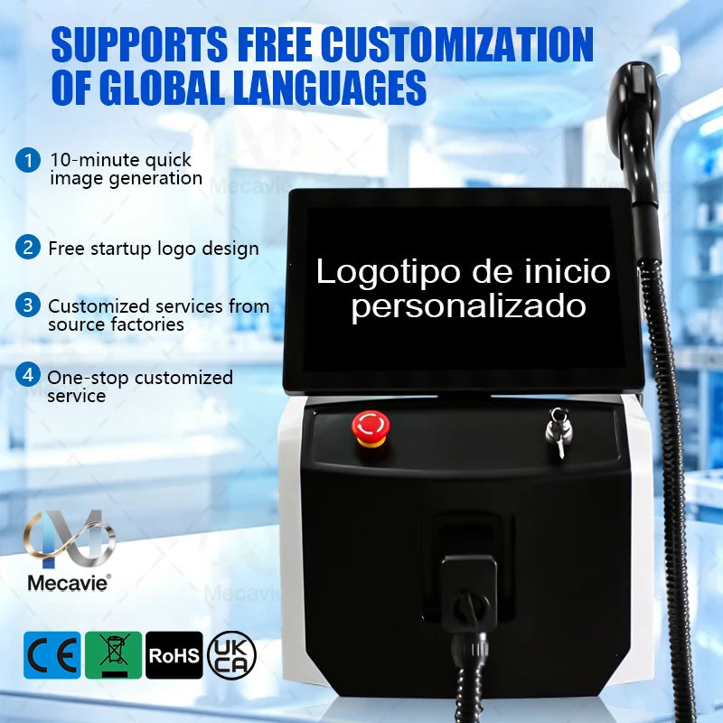 5-Wavelength Diode Laser Hair Removal Device 755/808/830/940/1064nm Ice-Cool Permanent Hair Remover for Salon Beauty Therapy