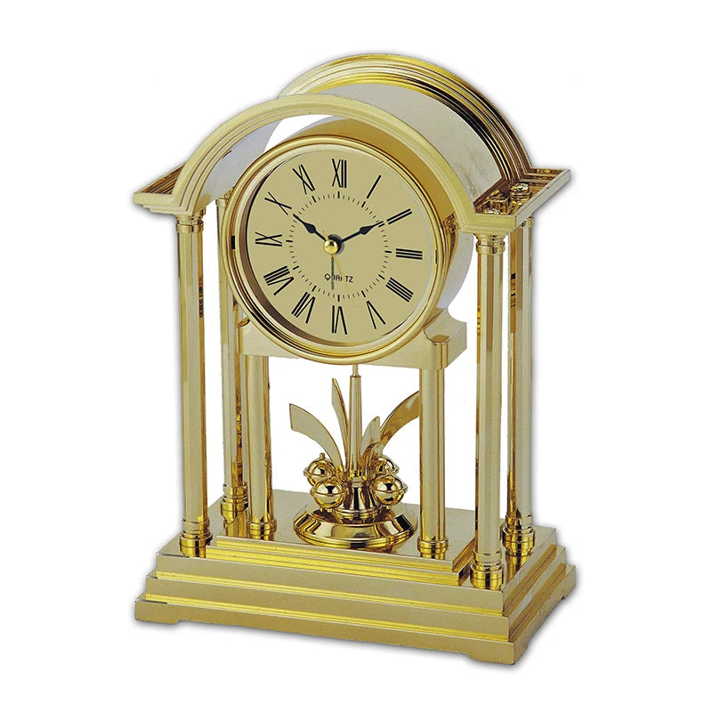 Vintage Table Clock with Quartz Movement Antique Style Desk Alarm Clock for Home Décor Bedroom Bookshelf Office Battery Powered