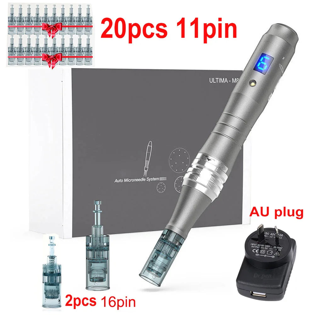 Dr Pen Electric Ultima M8 Pen With 22pcs Cartridge Wireless Derma Microneedle Kit Dermapen Beauty Skin Care Needle Length 0.2mm