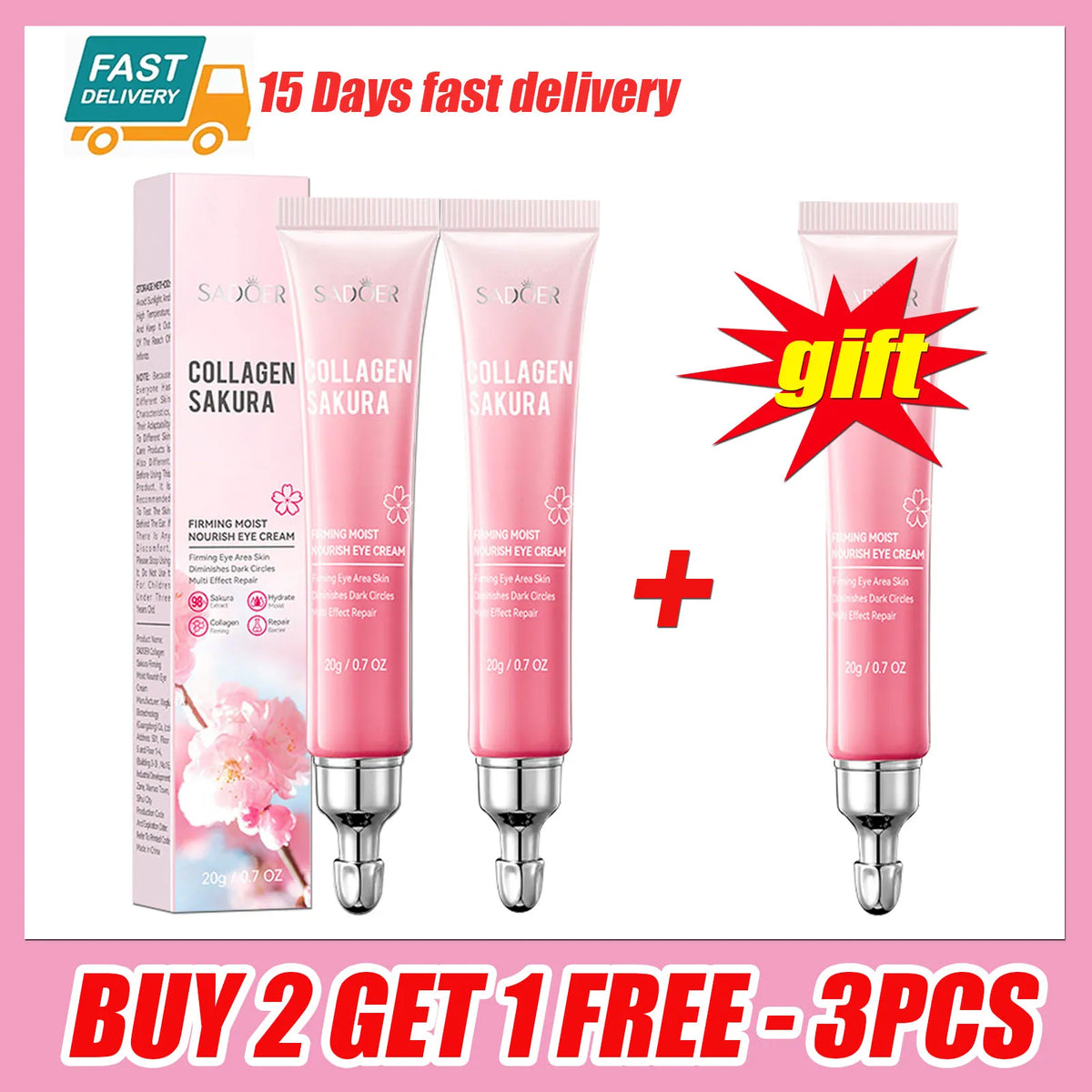 1/3/5/10pcs Sakura Eye Cream Anti Dark Circles Removal Eyes Bags Lifting Firming Moisturizing Eye Creams Beauty Eyes Skin Care