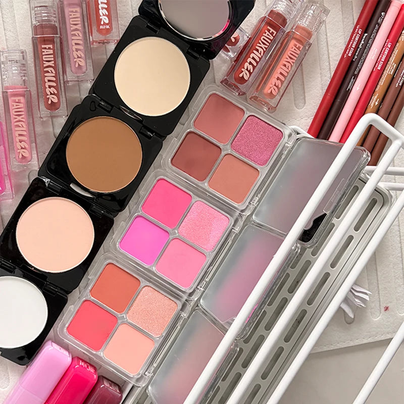 Brand Hu Lip Gloss Hydration Lip Blam Waterproof Lip Liner Easy To Apply Liquid Blush Free Loose Oil Control Powder Beauty Set