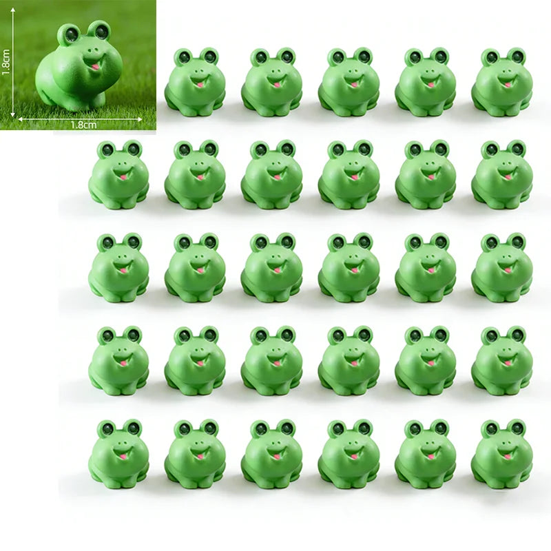 10-100PC Mini Resin Frogs Green Tiny Frogs Figurines Miniature Home Décor Fairy Garden Decor Dollhouse Birthday Party Favor Gift