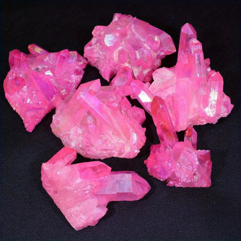 One random halo rose quartz cluster, pink crystal mineral specimen, home décor, Christmas gift, crystal gift, halo cluster.