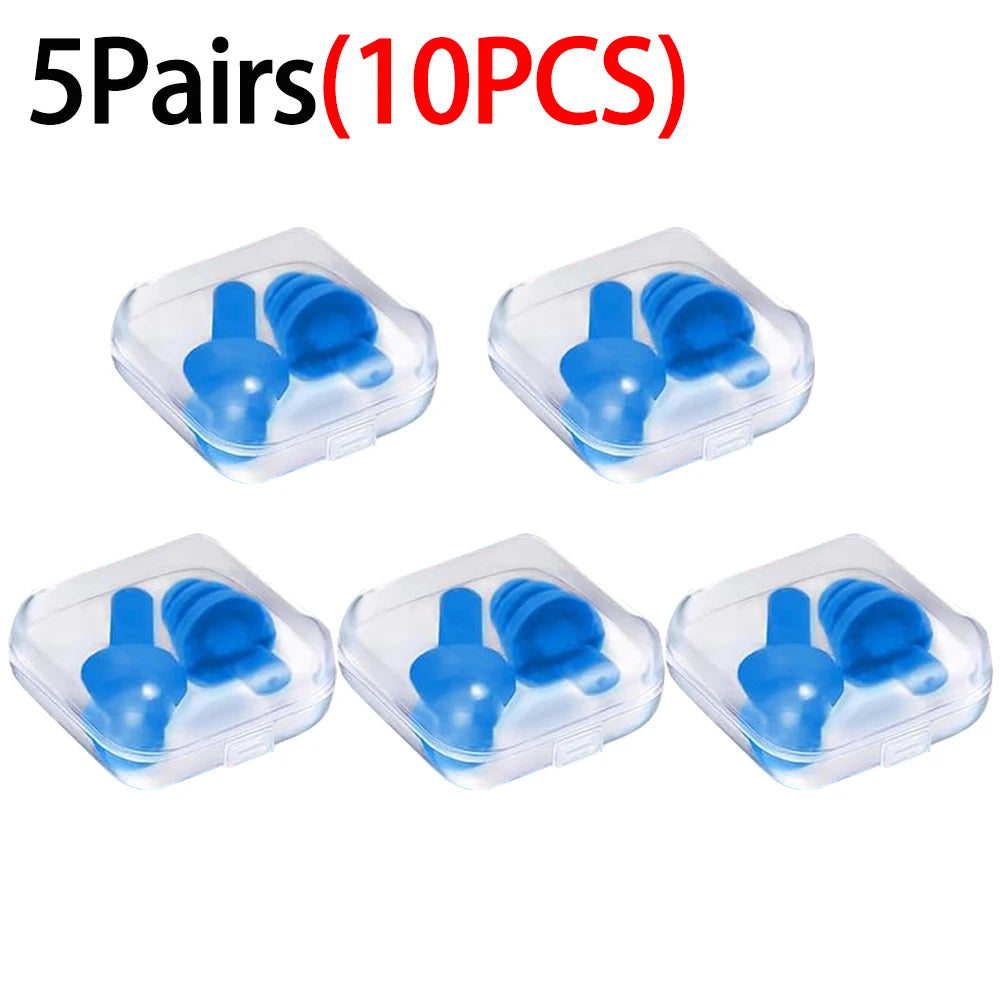 100/80/40/2PCS Reusable Silicone Ear Plugs with Plastic Case Soft Foam Waterproof Noise Cancelling Earplugs Earbuds for Sleeping