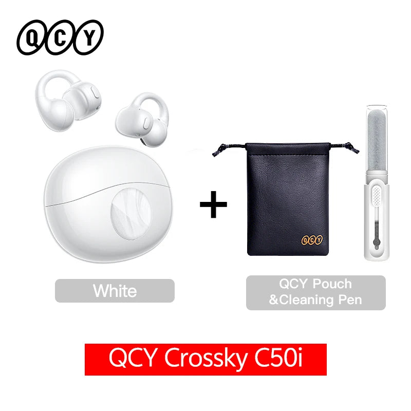 QCY Crossky C50i Open Ear Bluetooth Earphones Hi-Res LDAC Ear Clip Wireless BT6.0 Sports Earbuds Clip On 4-Mics Headphones 42H