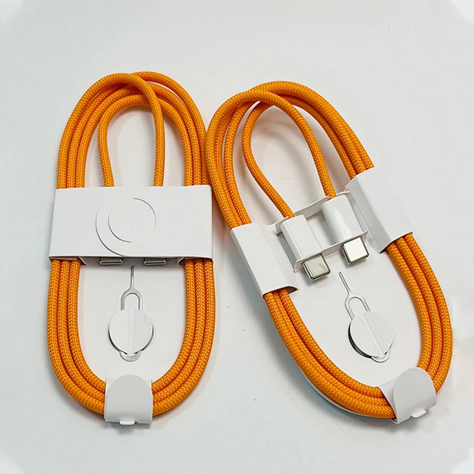 1-50Pcs 35W Type-C to Type C Weaving Cables For iPhone 11 12 13 14 15 16 17 Pro Max Fast Charging USB C Cable Phone Accessories