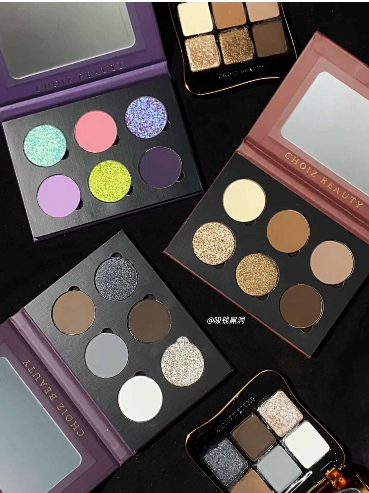 CHOIZ BEAUTY 6 Color Eyeshadow Platte Green Matte Chameleon Shimmer Glitter High Pigmentated Eye Shadow Gothic Eyemakeup