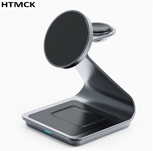 3 in 1 Magnetic Wireless Charger Station Multi Device Fast Charging Stand for Smartphone Watch TWS Earbuds