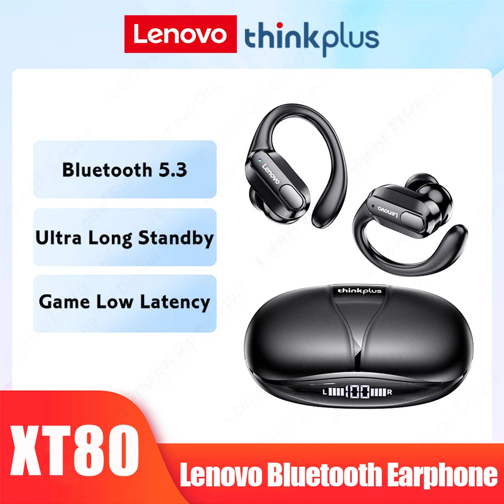 XT80 Wireless Bluetooth Earphones AI Translator Earbuds With Mic Control Noise Reduction Earhooks Waterproof Headset