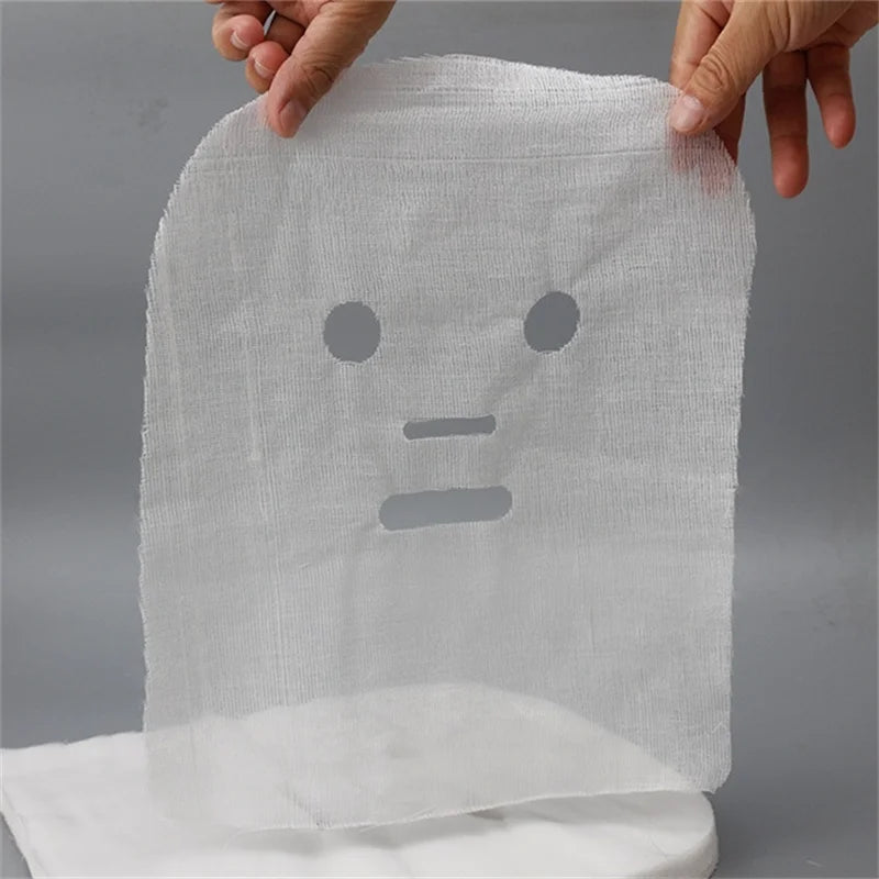100/200/500PCS 25x30cm Pure Cotton Disposable Gauze Face Mask Paper Sheet Beauty Salon Special Gauze Absorption Non-Irritating