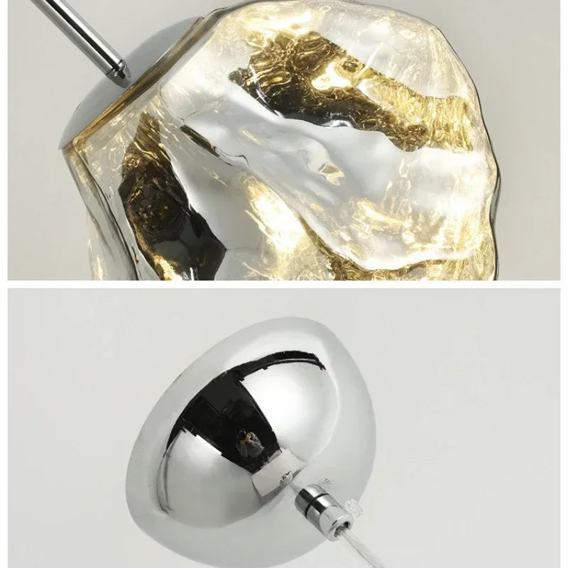 Simple Modern Pendant Light Ice Glass Hallway Dining Room Bedroom Living Corridor Personalized Entrance Lamp Hanging Lighting